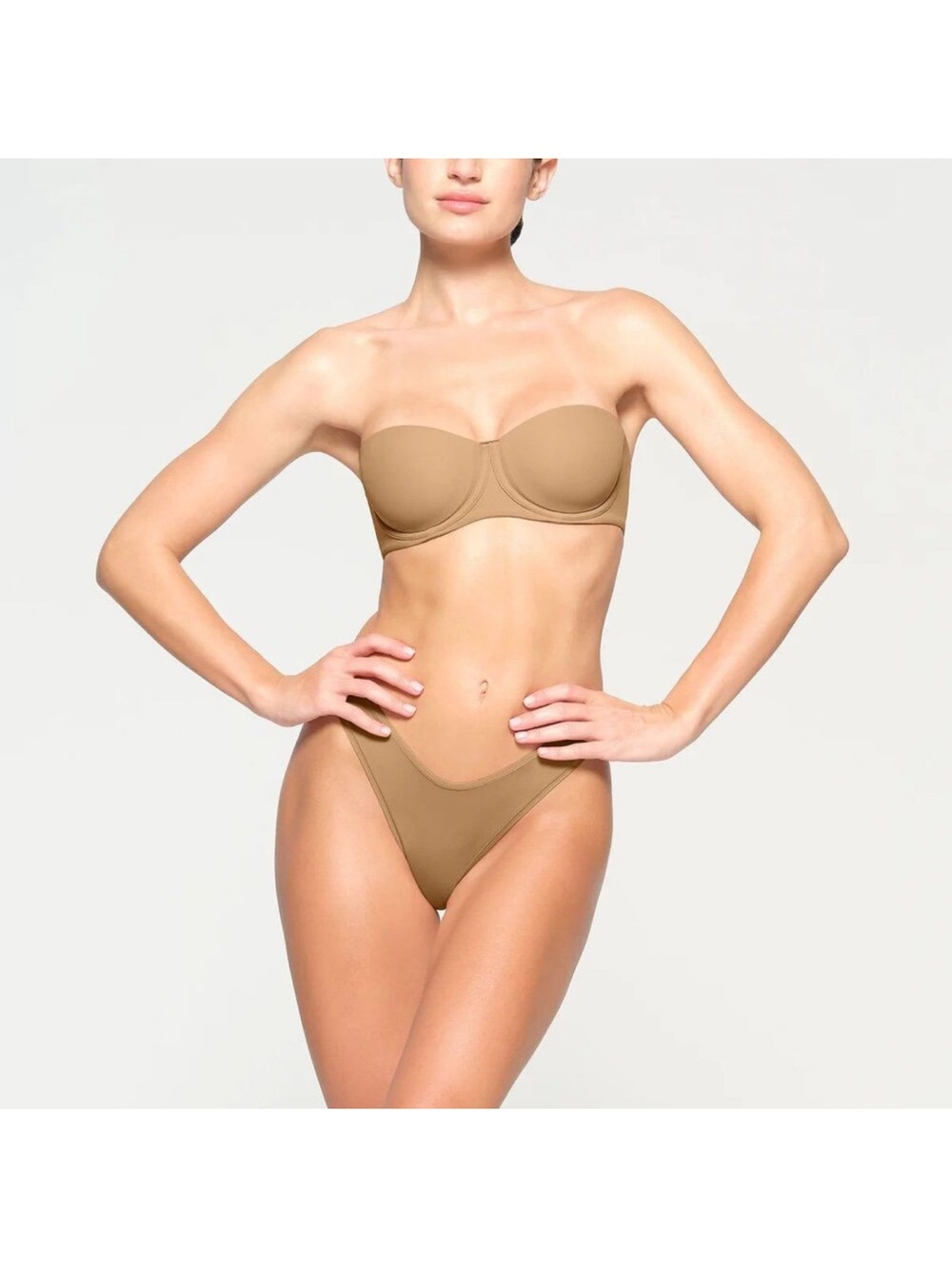 SKIMS NWOT Fits Everybody Strapless Bra Ochre 34H Convertible Underwire Straps